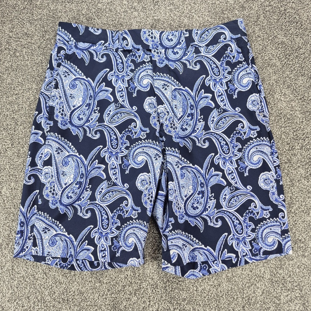 Ralph Lauren RLX Paisley‎ Golf Shorts Mens 32 Blue Performance Stretch